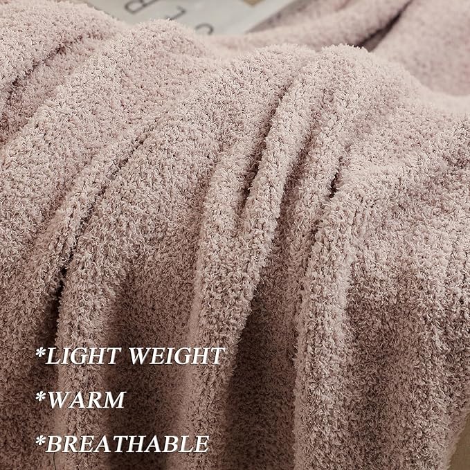 bearberry Super Soft Fluffy Throw Blanket Lightweight Cozy Warm Throw Blankets for Couch Bed Sofa All Season (Beige, 53”x71”)