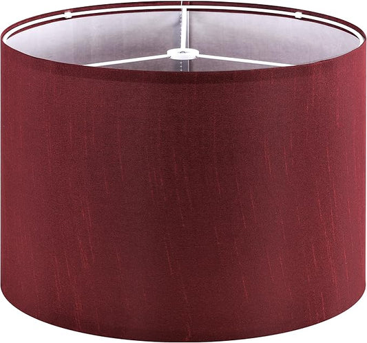 GOSO Large Burgundy Lamp Shade Set 1, 16"×12" Spider Fitter,Replacement Lampshade for Floor Lamps,Victoria Natural Shade for Side Table Lamps Bedroom-Simple Assembly (Harp and Finials Not Included)