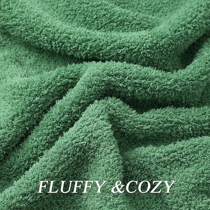 bearberry Super Soft Fluffy Throw Blanket Lightweight Cozy Warm Throw Blankets for Couch Bed Sofa All Season (Avocado Green, 40”x50”)