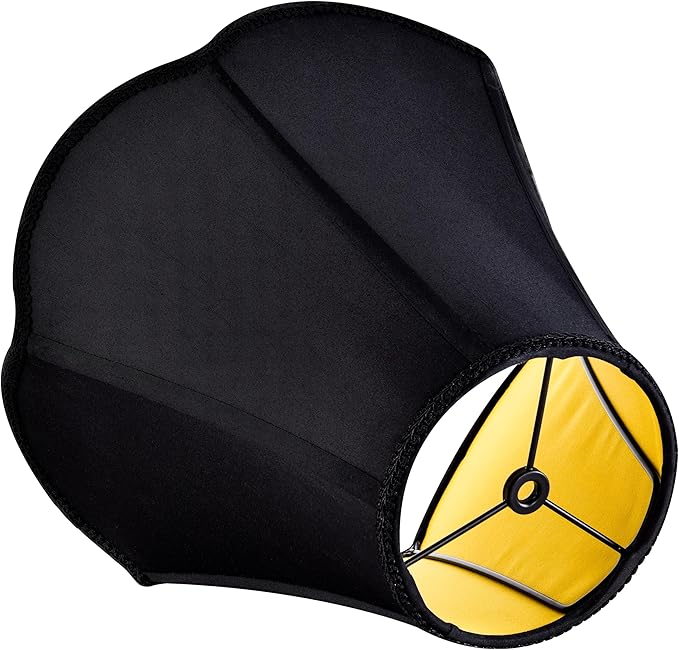 GO&SO Black Bell Lamp Shades Set of 2 (Petal Edge Braid) Scalloped Lamp Shade,6"Top x 13"Bottom x 10.6"Vertical Height (Spider) Replacement Lamps Shades for Table Lamp,Floor Lampshade,Easy Assembly