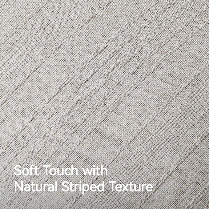 a moment Linen Pillow Covers Set of 2,Boho Farmhouse Throw Pillowcases Neutral Textured Decorative Covers for Couch Sofa Bed, Soft Linen Blend Accent Case Cushion Home Decor 20"x12"Beige Grey