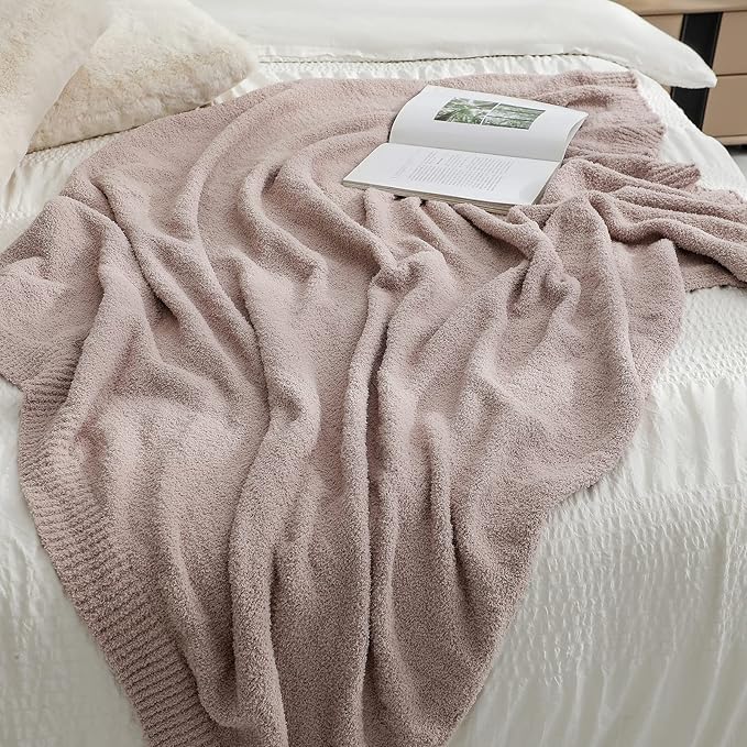 bearberry Super Soft Fluffy Throw Blanket Lightweight Cozy Warm Throw Blankets for Couch Bed Sofa All Season (Beige, 40”x50”)