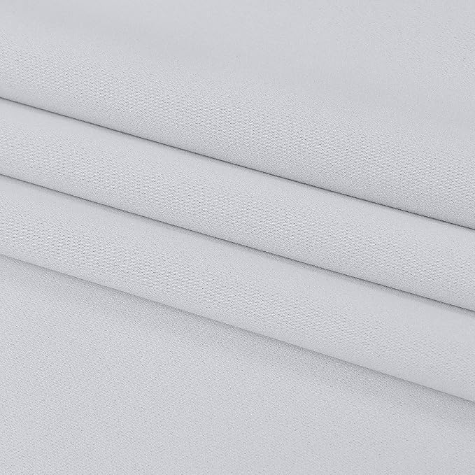 DUALIFE Greyish White Curtains for Small Windows Thermal Insulated Window Treatment Blackout Curtain Drapes for Bedroom/Living Room 52x45 Inch Length,Set of 2 Panels Grommet Top