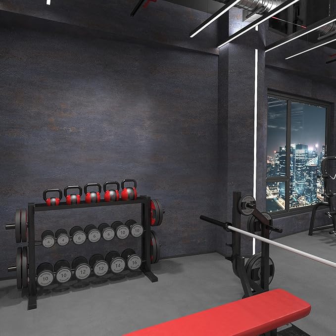 48"×197" Extra Wide Thick Dark Blue Grey Concrete Wallpaper Peel and Stick Cracked Gray Blue Concrete Contact Paper Vinyl DIY Matte Textured Industrial Cement Sticker for Bedroom Gym Walls