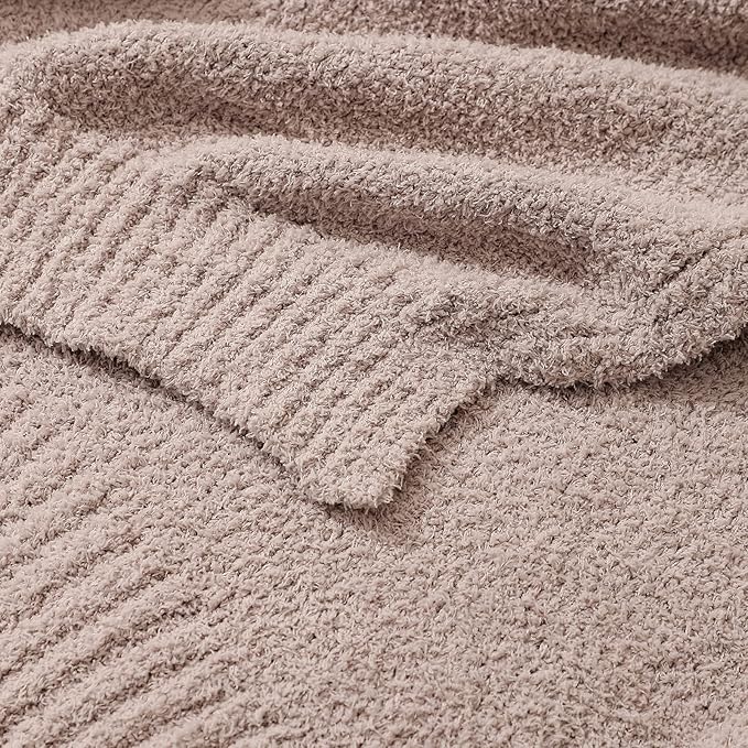 bearberry Super Soft Fluffy Throw Blanket Lightweight Cozy Warm Bed Blankets for Couch Bed Sofa All Season (Beige, 60”x80”)