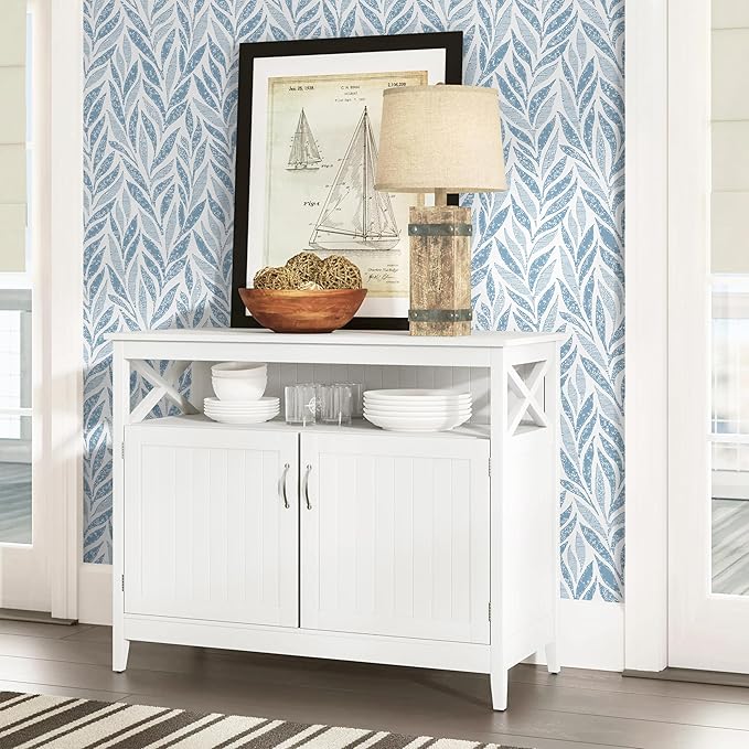 Safiyya 393"x17.3" Blue Peel and Stick Wallpaper Boho Contact Paper Modern Stick on Wallpaper for Bathroom Adhesive Kitchen Wall Paper Vinyl Rolls