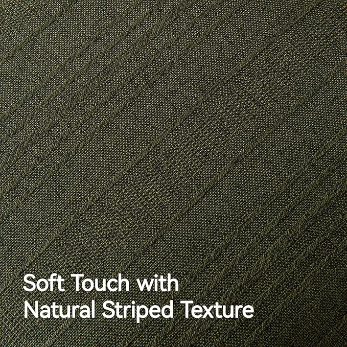 a moment Linen Pillow Covers Set of 2,Boho Farmhouse Throw Pillowcases Neutral Textured Decorative Covers for Couch Sofa,Soft Linen Blend Accent Case Cushion Living Room Home Decor 26"x26"Dark Green