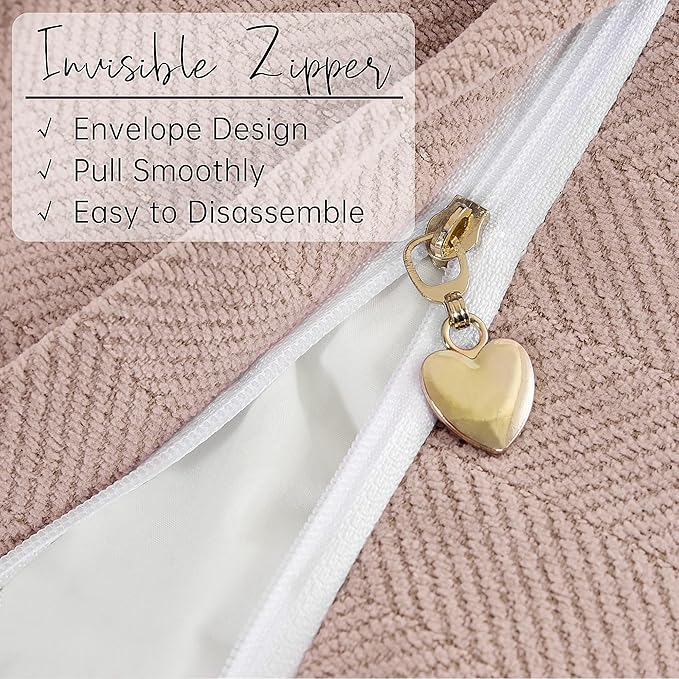 ZWJD Dusty Pink Pillow Covers 24x24 Set of 2 Chenille Throw Pillow Covers with Elegant Design Soft and Luxurious Decorative Throw Pillows for Couch, Bed, and Home Decor