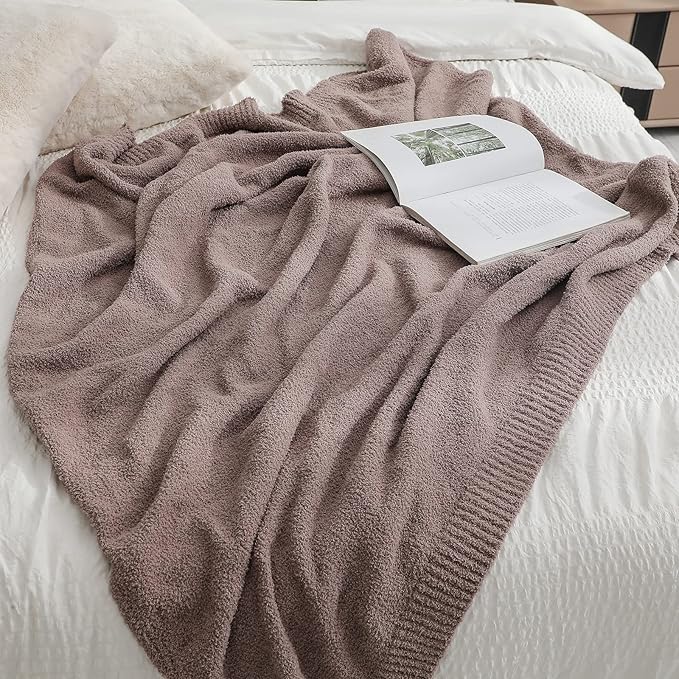 bearberry Super Soft Fluffy Throw Blanket Lightweight Cozy Warm Throw Blankets for Couch Bed Sofa All Season (Rose Taupe, 40”x50”)