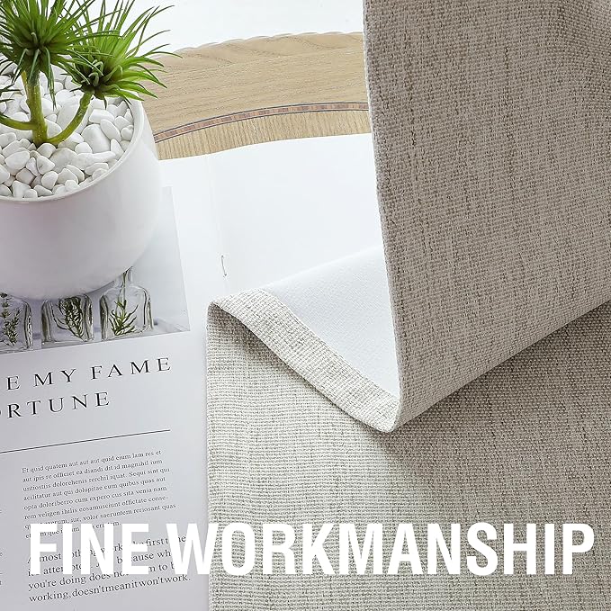 H.VERSAILTEX 100% Blackout Curtains Linen Textured Chenille Curtains Thermal Insulated Curtain Panels with White Flocking Coating Back, 42" W x 84" L, Heathered Stone(Not Solid)