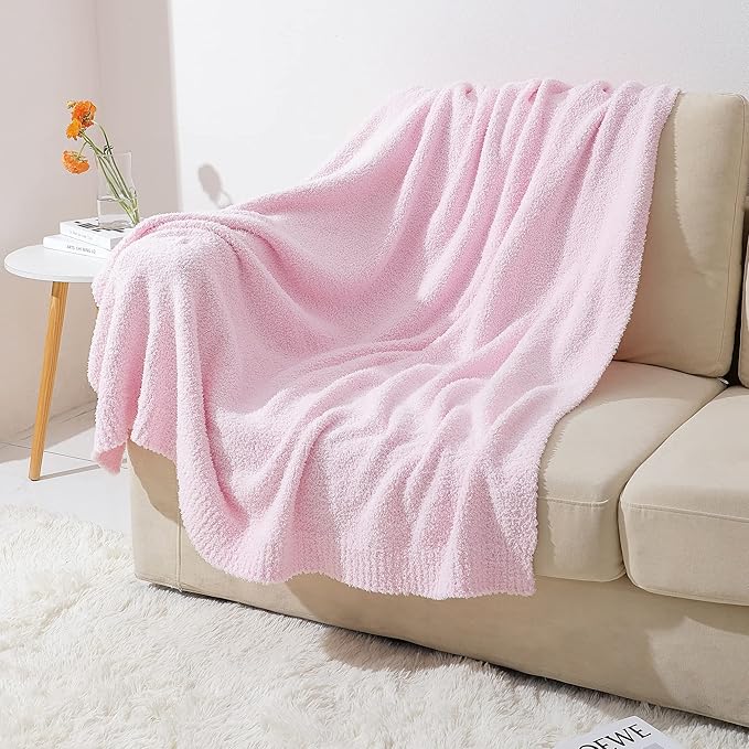 bearberry Super Soft Fluffy Throw Blanket Lightweight Cozy Warm Throw Blankets for Couch Bed Sofa All Season (Pink, 40”x50”)