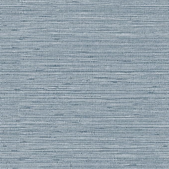 Grasscloth Peel and Stick Wallpaper 17.3" x 394" Blue Textured Grasscloth Wall Paper Renter Friendly Wallpaper Self Adhesive Removable for Bathroom Bedroom