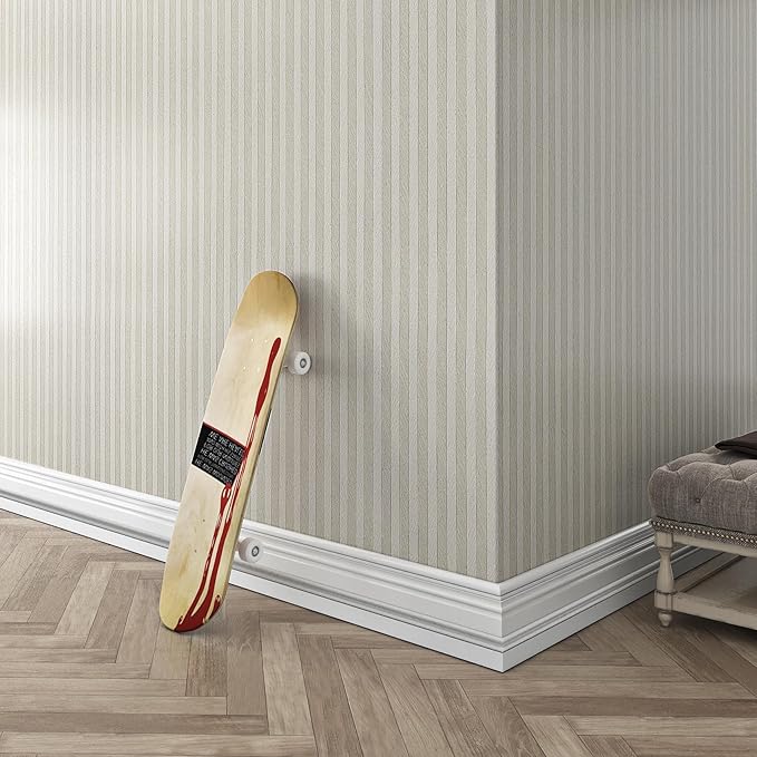 Livelynine 15.8x394 Beige Wood Panel Peel and Stick Wallpaper Tan and White Striped Wallpaper for Bedroom Modern Living Room Wall Paper Stick on Wood Panels for Wall Decor Wood Contact Paper for Walls