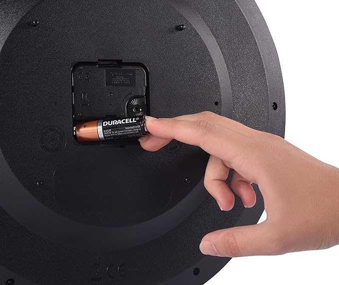 Impecca WCW12M1 12'' Non Ticking Sweep Movement Wall Clock, Black