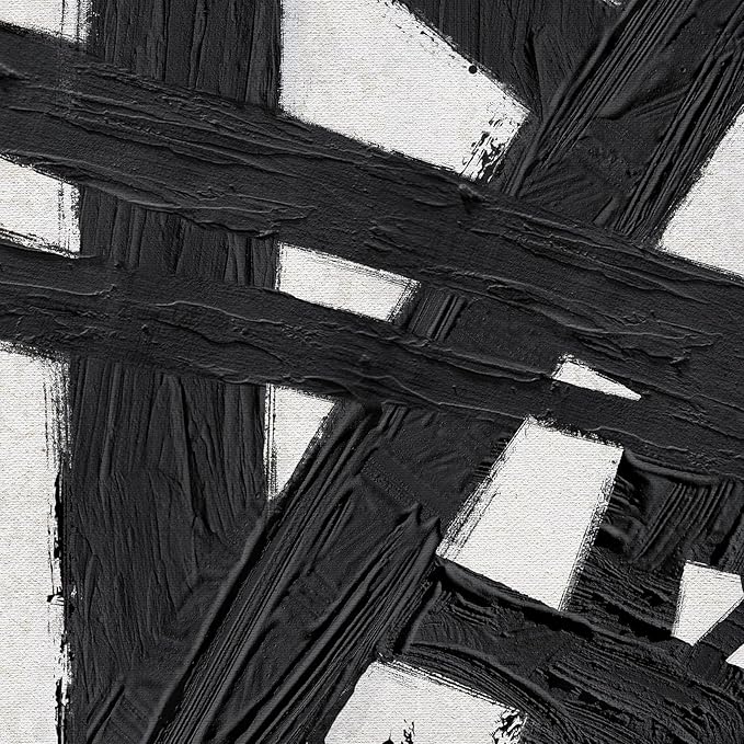 Framed Black and White Abstract Wall Art for Living Room, 3 Piece Modern Canvas Prints Artwork for Walls, Minimalist Black Lines Paintings for Hallway, Bedroom, Office Wall Decor, 16x24 Inch