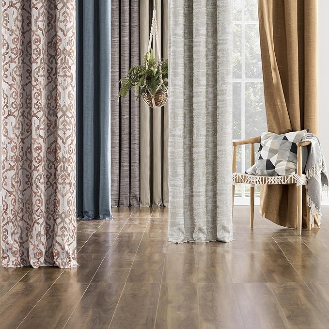 Sun Zero Parrish Distressed Grid Thermal Extreme Total Blackout Grommet Curtain Panel, 40" x 96", Stone