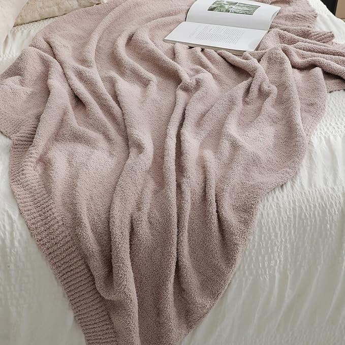 bearberry Super Soft Fluffy Throw Blanket Lightweight Cozy Warm Throw Blankets for Couch Bed Sofa All Season (Beige, 53”x71”)