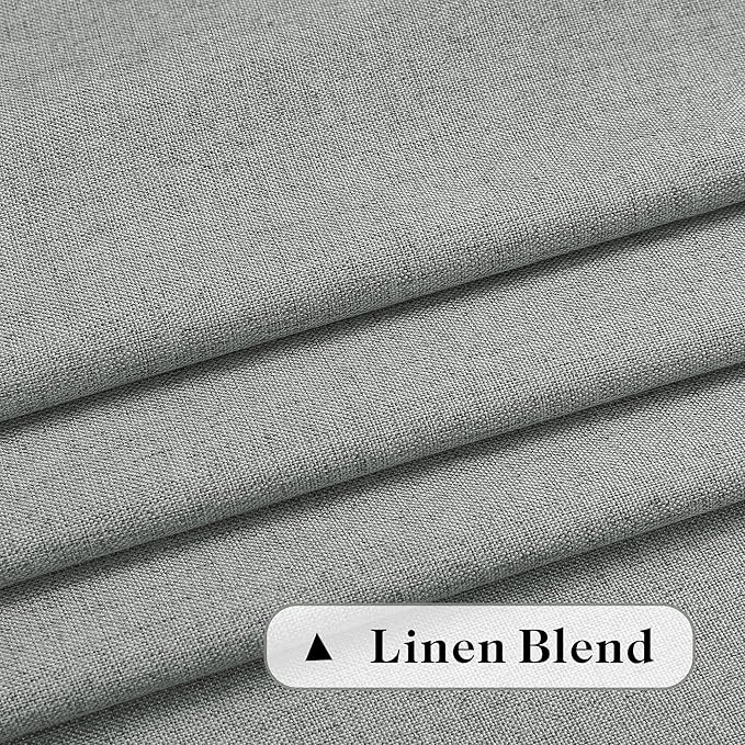 Linen Curtains Natural Linen Blended Curtains Back Tab Window Treatments Panels Drapes for Living Room/Bedroom, Elegant Light Filtering Semi Sheer Curtains (Set of 2, 50" x 96"，Dove Grey)