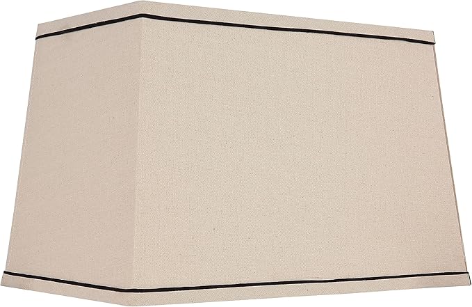 T Shape Lampshades Set of 2, Natural Linen Top L13.78'' x W7.5''xBottom L15.75''xW9.45''*High 10.24", Easy Assembly Replacement Fabric Lampshades for Table Lamps Floor Lamps,Beige Color