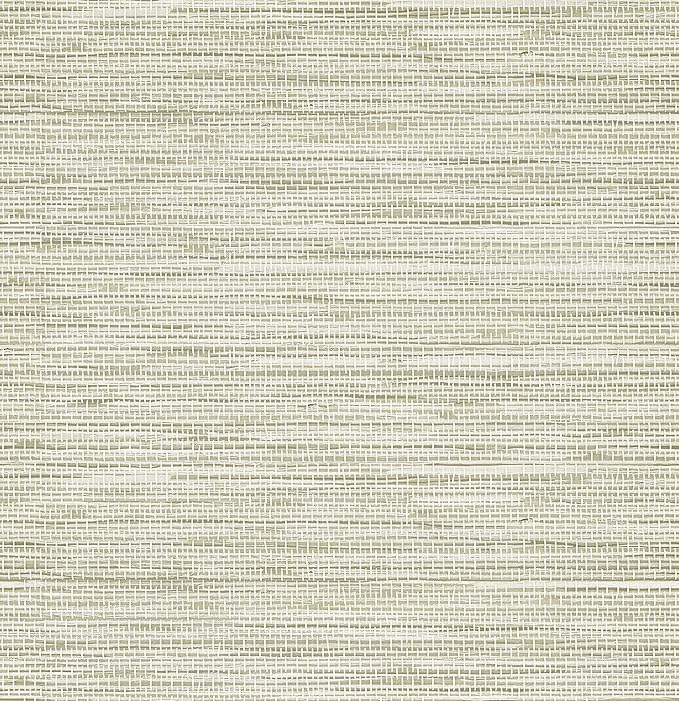 Grasscloth Peel and Stick Wallpaper - 17.3x394 Renter Friendly, Cream Textured Grassweave Wallpaper Prepasted Contact Wall Paper